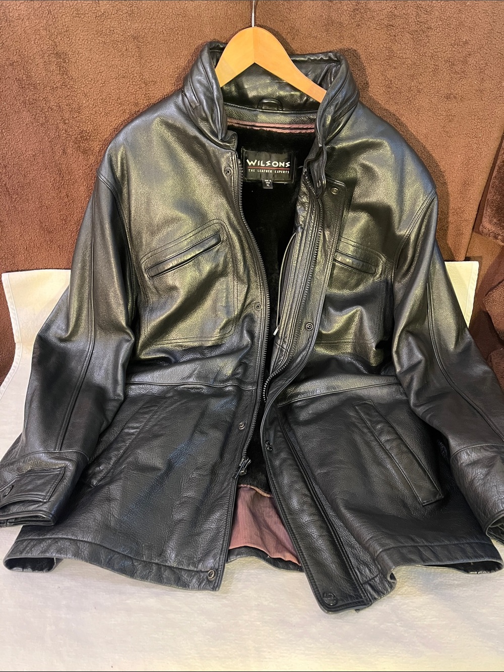 VINTAGE Wilson Black Leather Field Jacket
